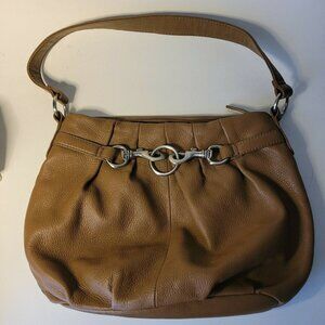 St. John's Bay Brown Genuine Leather Shoulder Bag Hobo Tote